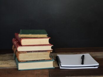 Photo magnifying glass, law book